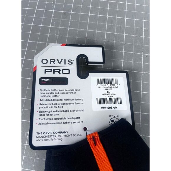 Orvis Pro LT Hunting Glove Granite New XL NWT Shooting Fishing Outdoors - Picture 5 of 7